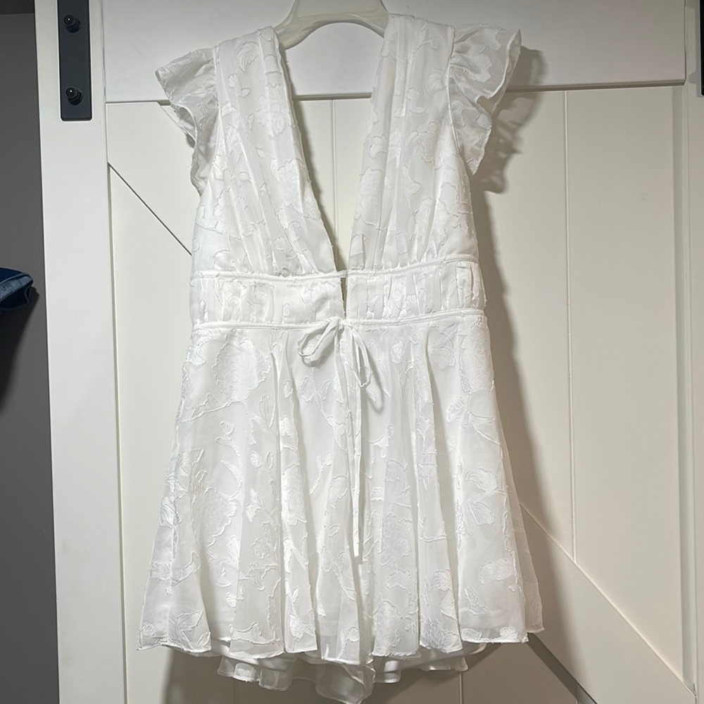 Bachelorette/ Bridal Shower White floral romper (worn once)